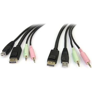 StarTech Kable KVM, 1.8m, Czarny (DP4N1USB6)