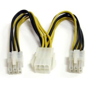 StarTech PCIe 6-pin - PCIe 6-pin x2, 0.15m, Żółty (PCIEXSPLIT6)