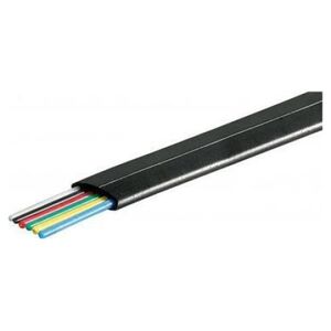 Goobay goobay Telefonflachkabel 6adrig 100m, Kabel schwarz, 100 Meter - 93306