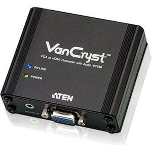 Adapter AV Aten HDMI - D-Sub (VGA) + Jack 3.5mm czarny (VC180-AT-G)