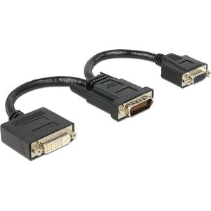 Adapter AV Delock DMS-59 - DVI-I + VGA czarny (65555)