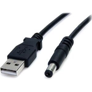 Kabel USB StarTech USB-A - DC 5.5 mm 0.9 m Czarny (USB2TYPEM)