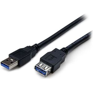 Kabel USB StarTech USB-A - USB-A 1 m Czarny (USB3SEXT1MBK)