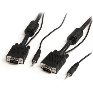 Kabel StarTech D-Sub (VGA) - D-Sub (VGA) + Jack 3.5mm 5m czarny (MXTHQMM5MA)