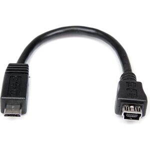 Adapter USB StarTech microUSB - miniUSB Czarny  (UUSBMUSBMF6)