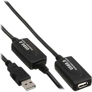 Kabel USB InLine USB-A - USB-A 10 m Czarny (34612I)