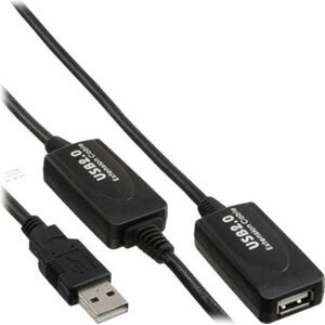 Kabel USB InLine USB-A - USB-A 25 m Czarny (34614I)