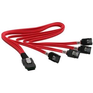 InLine SFF 8087 - SATA x4, 0.5m, Czerwony (27620)
