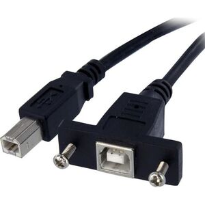 Kabel USB StarTech USB-B - USB-B 0.3 m Czarny (USBPNLBFBM1)