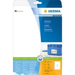Herma Etykiety Premium A4, białe, papier matowy, 25 szt. (5065)