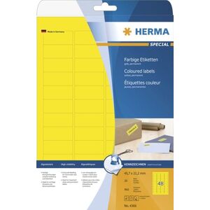 Herma Etykiety kolorowe A4, papier matowy żółty, 960 szt (4366)