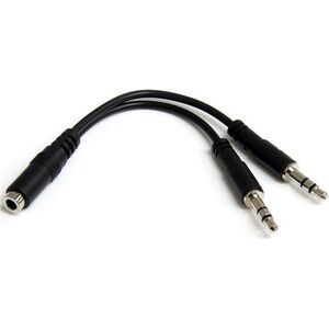 Kabel StarTech Jack 3.5mm - Jack 3.5mm x2 0.2m czarny (MUYHSFMM)