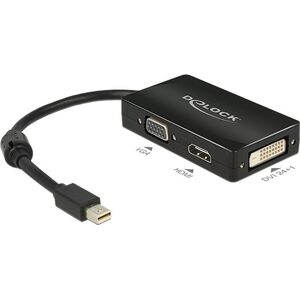 Adapter AV Delock DisplayPort Mini - HDMI - D-Sub (VGA) - DVI-D czarny (62631)
