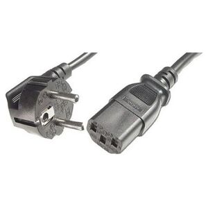 Kabel zasilający Schuko kątowy - C13, 1.8m, czarny