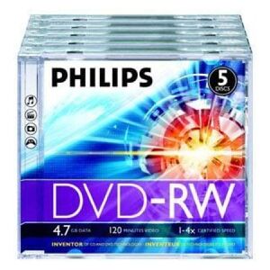 Philips DVD-RW 4.7 GB 4x 5 sztuk (DN4S4JO5F/00)