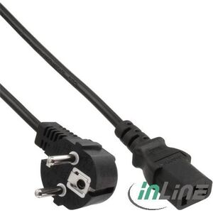 Kabel zasilający InLine Schuko - IEC C13 5m czarny (16655)