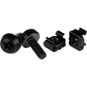 StarTech Zestaw śrubki M6 x 12mm/podkładki/nakrętki - 50kpl. Czarne (CABSCREWM6B)