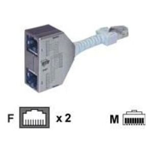 Metz RJ-45/2x RJ-45, srebrny (130548-03-E)