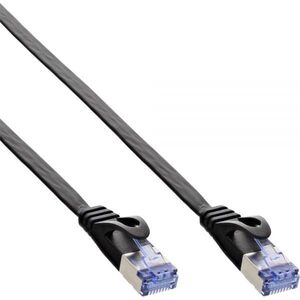 InLine Patchcord Płaski U/FTP, Cat.6A, czarny 1m (71801S)