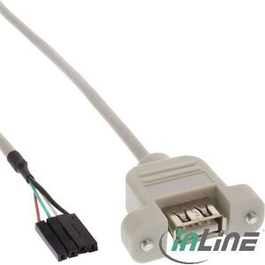 InLine USB zew. - USB wew., 0.4m, Szary (33440F)