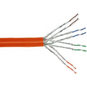InLine Kabel instalacyjny S/FTP, PiMF, Cat.7a, AWG23, 1200MHz, halogen free, pomarańczowy, 50m (77050I)