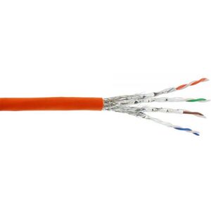 InLine Kabel instalacyjny S/FTP, PiMF, Cat.7a, AWG23, 1200MHz, halogen Free, Pomarańczowy, 500m (70500I)