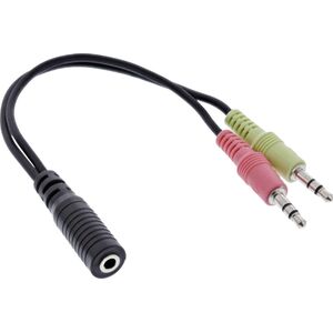 Kabel InLine Jack 3.5mm - Jack 3.5mm x2 0.15m czarny (99312A)
