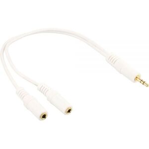 Kabel InLine Jack 3.5mm - Jack 3.5mm x2 0.1m biały (99300G)
