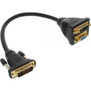 Adapter AV InLine DVI-I - D-Sub (VGA) - DVI-I czarny (17301)