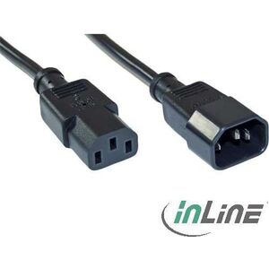 Kabel zasilający InLine Power Cord przedłużacz C13 - C14 1.8m z ETL (for US use) (16632V)