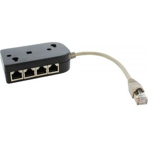 InLine Splitter ISDN 1 do 8, czarny, 0.15m, z rezystorem (69938)