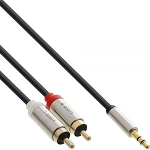 Kabel InLine Jack 3.5mm - RCA (Cinch) x2 0.5m srebrny (99244)