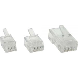 InLine Modularny wtyk 6P4C, RJ11 do zaciskarki dla kabli okrągłych opływowych, 10 sztuk (73014R)