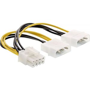InLine Molex x2 - PCIe 8-pin, 0.15m, Żółty (26628C)
