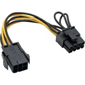 InLine PCIe 6-pin - PCIe 8-pin, 0.1m, Żółty (26626)