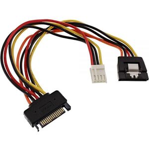 InLine SATA 15-pin x2 - 4-pin Floppy, 0.15m, Wielokolorowy (29691)