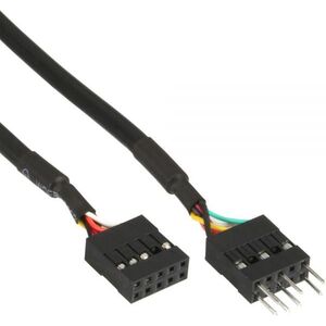 InLine USB 9 pin - USB 9 pin, 0.4m, Czarny (19995D)