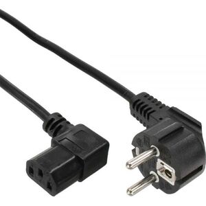 Kabel zasilający InLine kątowy, C13, Czarny 1.8m (16752)