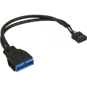 InLine USB 19 pin - USB 9 pin, 0.15m, Czarny (33449I)