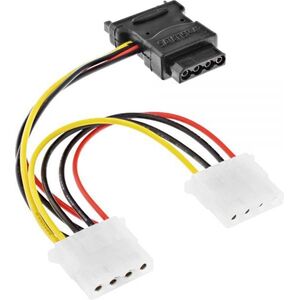 InLine SATA 15-pin - Molex x3, 0.15m, Wielokolorowy (29679)