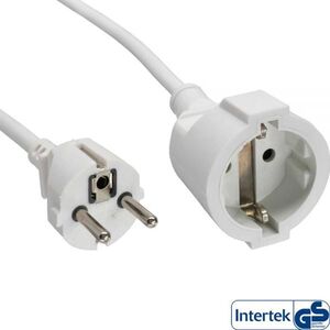 InLine Przedłużacz zasilania, biały 2m (16402W)