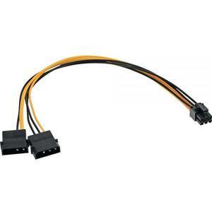 InLine Molex x2 - PCIe 6-pin, 0.3m, Żółty (26628)