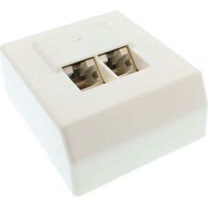 InLine Gniazdo 2x RJ45, biały (74202)