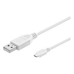 Kabel USB MicroConnect USB-A - microUSB 1.8 m Biały (USBABMICRO18W)