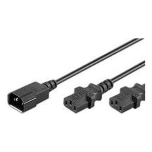 Kabel zasilający MicroConnect C13x2 - C14 0.6m (PE061306)