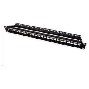 Roline ROLINE 19Zoll Keystone Patchpanel 24Port Cat6 screenedblack without module - 26.11.0360