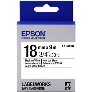 Epson Taśma LK5WBN, czarny na białym, 18mm, 9m (C53S655006)