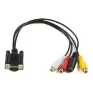 Kabel MicroConnect D-Sub (VGA) - RCA (Cinch) x3 - S-Video 0.3m czarny (MONGGSV)