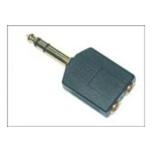 Adapter AV MicroConnect Jack 6.3 mm M - 2x Jack 3.5 mm F czarny