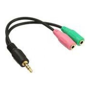 Kabel MicroConnect Jack 3.5mm - Jack 3.5mm x2 0.15m czarny (AUDALS015)
